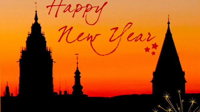 Happy New Year; Abbildung der Siluette des Mainzer Doms